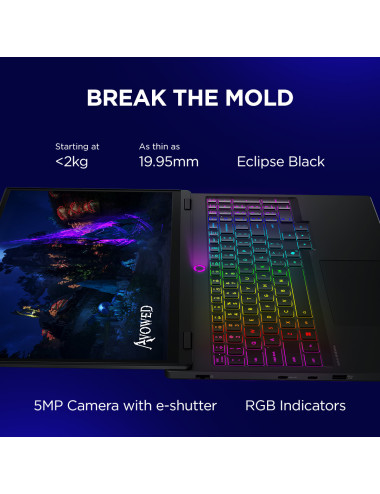 Lenovo Legion 5 15IRX10 | Eclipse Black | 15.1 " | OLED | WQXGA | 2560 x 1600 pixels | Intel Core i7 | i7-13650HX | 24 (2x12GB) 