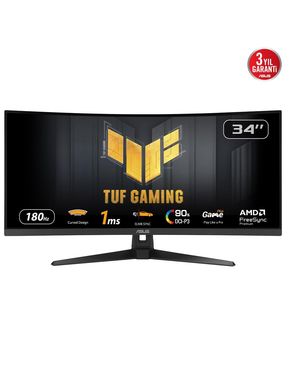 LCD Monitor|ASUS|TUF Gaming VG34VQ3B|34"|Gaming/Curved|Panel VA|3440x1440|16:9|180Hz|1 ms|Speakers|90LM0AA0-B01170