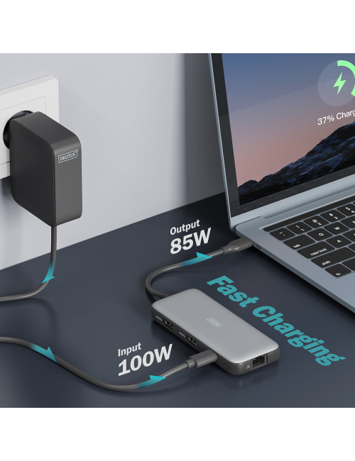 Digitus USB-C docking station, 8-port | DA-70915 | Ethernet LAN (RJ-45) ports 1 | HDMI ports quantity 2