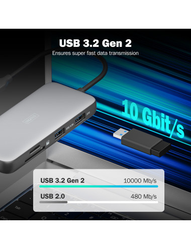 Digitus USB-C docking station, 8-port | DA-70915 | Ethernet LAN (RJ-45) ports 1 | HDMI ports quantity 2
