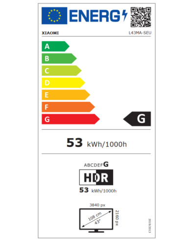 Xiaomi QLED TV A Pro 2025 | 43'' | Smart TV | Google TV | 4K UHD | Black