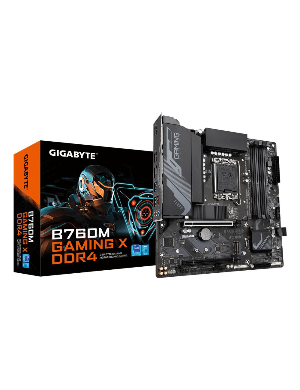 Mainboard|GIGABYTE|Intel B760 Express|LGA1700|Micro-ATX|Memory DDR4|Memory slots 4|1xPCI-Express 3.0 16x|1xPCI-Express 4.0 16x|2
