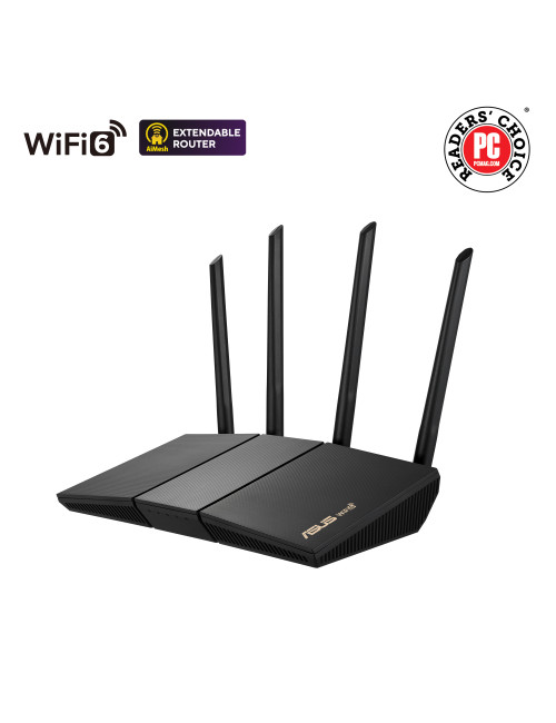 Wireless AX3000 Dual Band WiFi 6 | RT-AX57 | 802.11ax | 2402+574 Mbit/s | 10/100/1000 Mbit/s | Ethernet LAN (RJ-45) ports 4 | Me