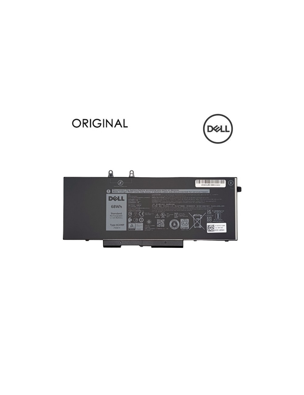 Notebook Battery DELL 4GVMP, 8500mAh, Original
