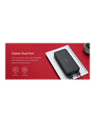 Xiaomi | Redmi Fast Charge Power Bank | 20000 mAh | Black