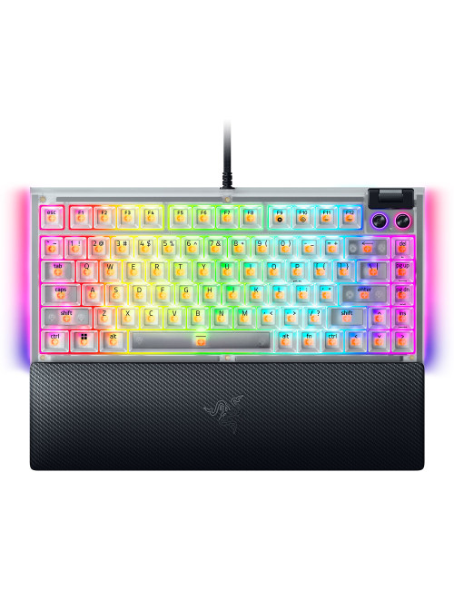 Razer Hot-swappable Mechanical Gaming Keyboard | BlackWidow V4 75% | Gaming Keyboard | Wired | US | Phantom White Edition | USB 