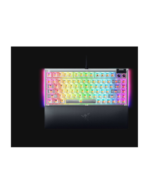 Razer Hot-swappable Mechanical Gaming Keyboard | BlackWidow V4 75% | Gaming Keyboard | Wired | US | Phantom White Edition | USB 