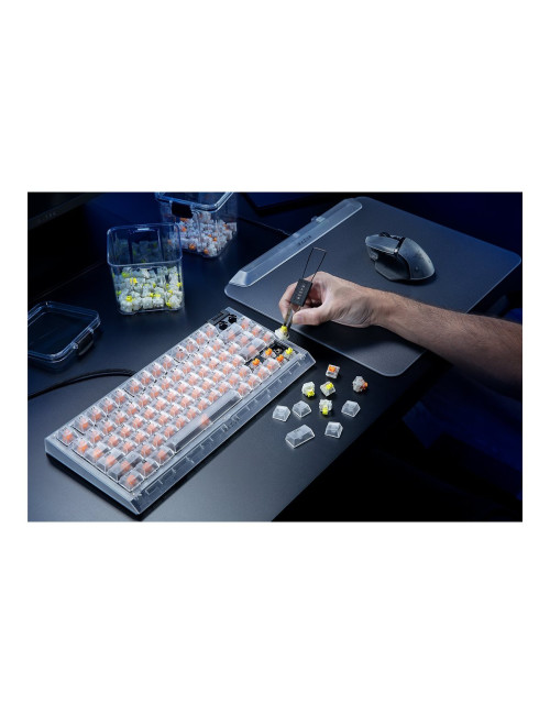 Razer Hot-swappable Mechanical Gaming Keyboard | BlackWidow V4 75% | Gaming Keyboard | Wired | US | Phantom White Edition | USB 