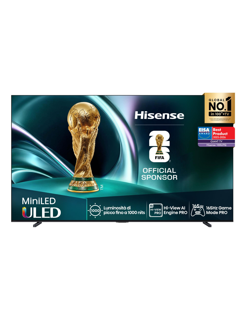 TV Set|HISENSE|100 "|4K Ultra HD|3840 x 2160 pixels|Flat|16:9|ULED|100U7Q