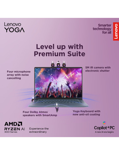 Lenovo Yoga Pro 7 14AKP10 | Tidal Teal | 14.5 " | OLED | 3K | 2944 x 1840 pixels | Glossy | AMD Ryzen AI 7 | 350 | 32 GB | Solde