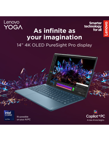 Lenovo Yoga Slim 9 14ILL10 | Tidal Teal | 14 " | OLED | Touchscreen | 4K WQUXGA | 3840 x 2400 pixels | Glossy | Intel Core Ultra