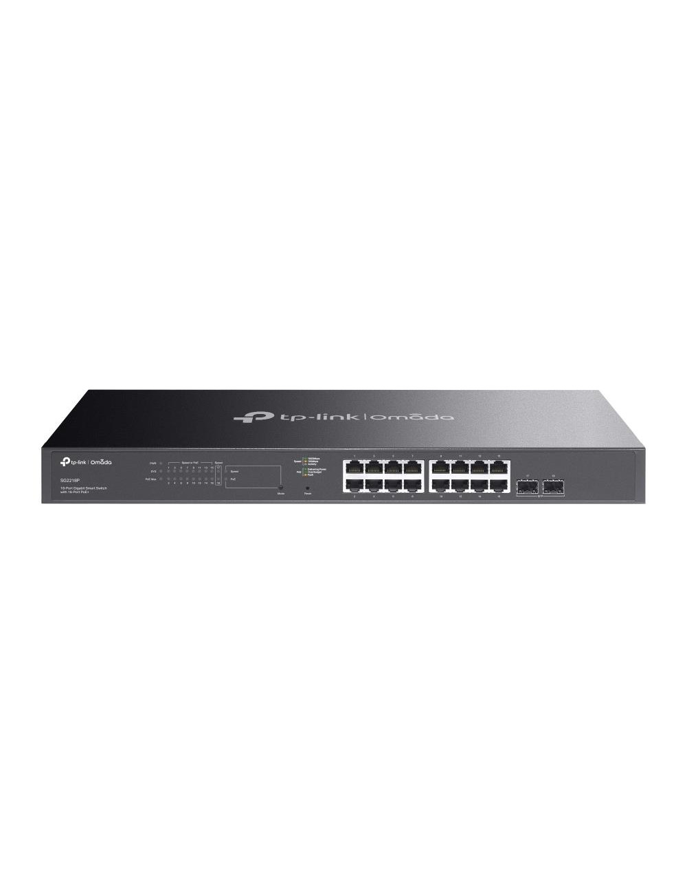 Switch|TP-LINK|Omada|SG2218P|Desktop/pedestal|16x10Base-T / 100Base-TX / 1000Base-T|2xSFP|PoE+ ports 16|150 Watts|SG2218P