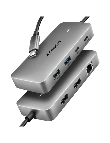 AXAGON USB-C 10Gbps DUAL 4K DISPLAY 7in1 hub | HMC-CUB83X2