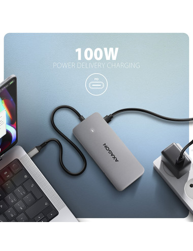 AXAGON USB-C 10Gbps DUAL 4K DISPLAY 7in1 hub | HMC-CUB83X2