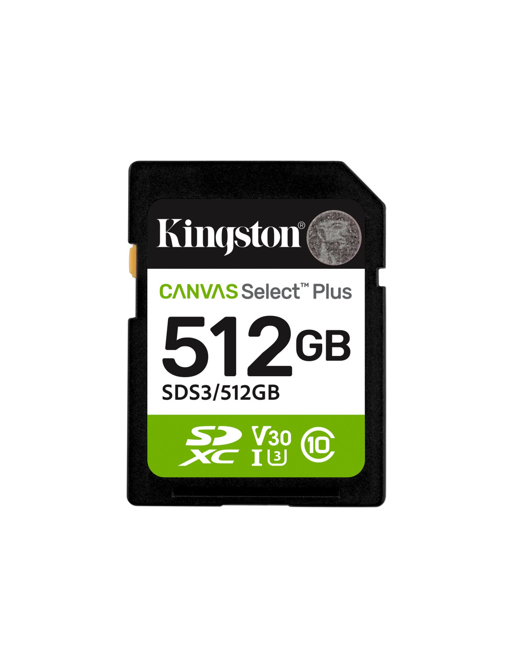 Kingston Canvas Select Plus | 512 GB | SD | Flash memory class Class 10, UHS-I, U1/U3, Video Class 10/30