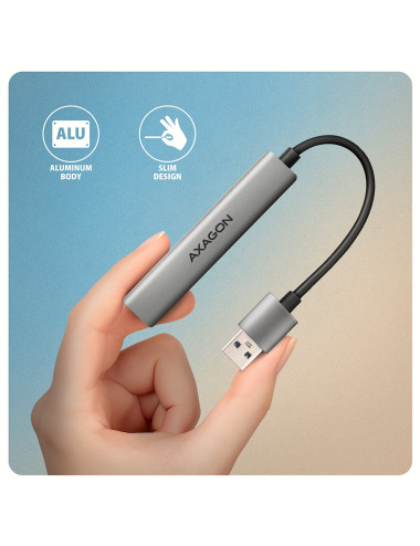 AXAGON ALU STRIP USB-A 4 port hub | HUE-STA