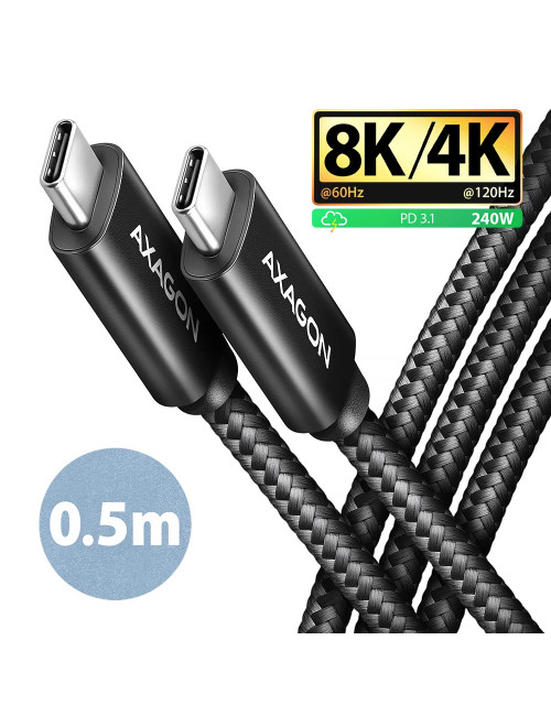 AXAGON NewGEN+ USB-C to USB-C 4 Gen 3 2/240 W cable, 0.5 m | BUCM4X-CM05AB