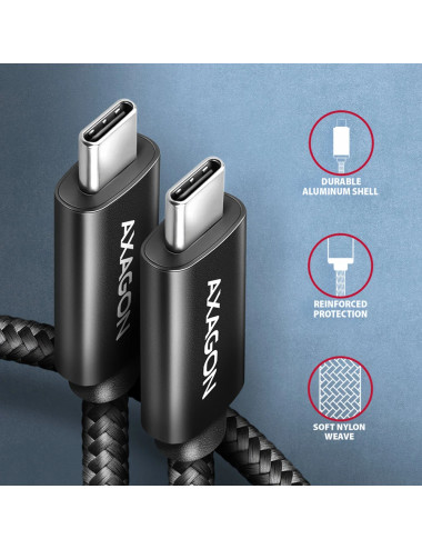 AXAGON NewGEN+ USB-C to USB-C 4 Gen 3 2/240 W cable, 0.5 m | BUCM4X-CM05AB