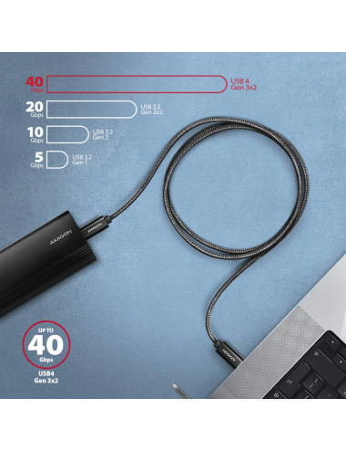 AXAGON NewGEN+ USB-C to USB-C 4 Gen 3 2/240 W cable, 0.5 m | BUCM4X-CM05AB