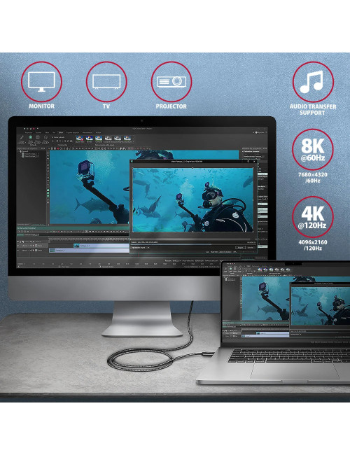 AXAGON NewGEN+ USB-C to USB-C 4 Gen 3 2/240 W cable, 0.5 m | BUCM4X-CM05AB