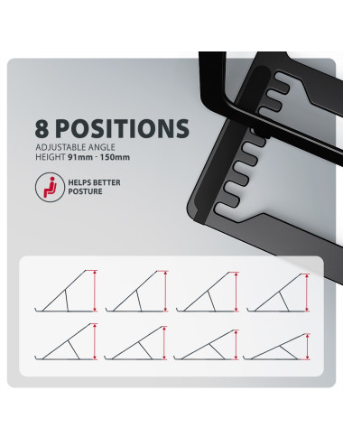 AXAGON STND-LAB stand for laptops and tablets | Adjustable Height, Angle | 10-17.3 " | Maximum weight (capacity) 20 kg | Black