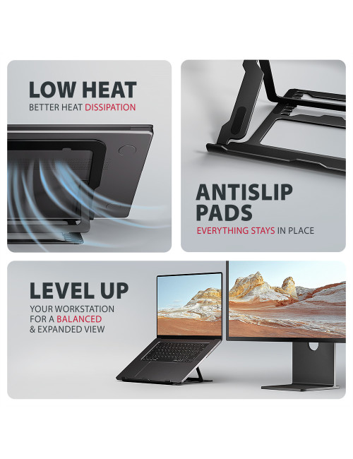 AXAGON STND-LAB stand for laptops and tablets | Adjustable Height, Angle | 10-17.3 " | Maximum weight (capacity) 20 kg | Black
