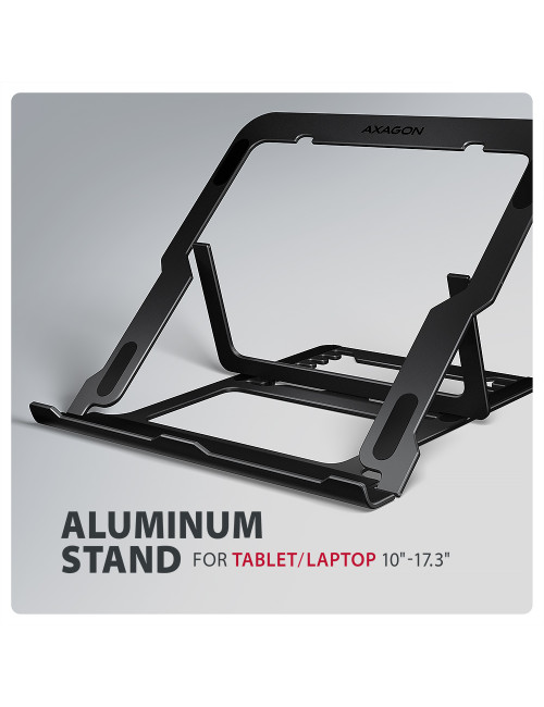 AXAGON STND-LAB stand for laptops and tablets | Adjustable Height, Angle | 10-17.3 " | Maximum weight (capacity) 20 kg | Black