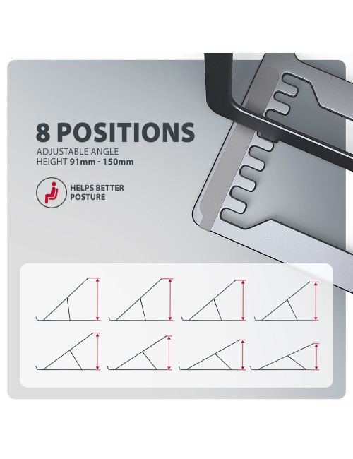 AXAGON STND-LAG stand for laptops and tablets | Adjustable Height, Angle | 10-17.3 " | Maximum weight (capacity) 20 kg | Grey