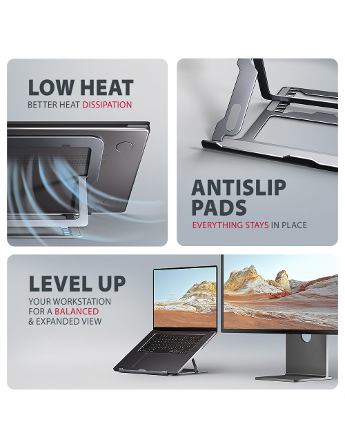 AXAGON STND-LAG stand for laptops and tablets | Adjustable Height, Angle | 10-17.3 " | Maximum weight (capacity) 20 kg | Grey