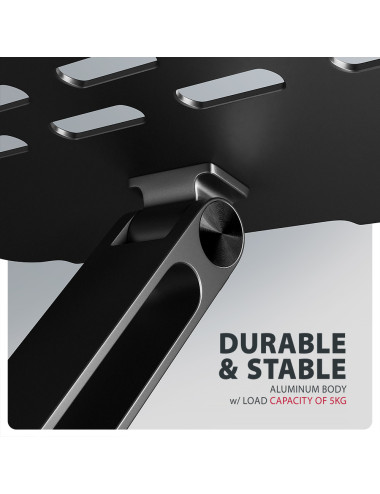 AXAGON STND-LQB stand for notebooks and tablets | Adjustable Height, Angle | 10-17.3 " | Maximum weight (capacity) 5 kg | Black