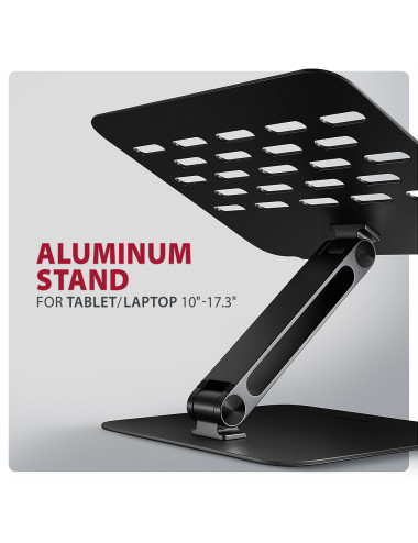 AXAGON STND-LQB stand for notebooks and tablets | Adjustable Height, Angle | 10-17.3 " | Maximum weight (capacity) 5 kg | Black