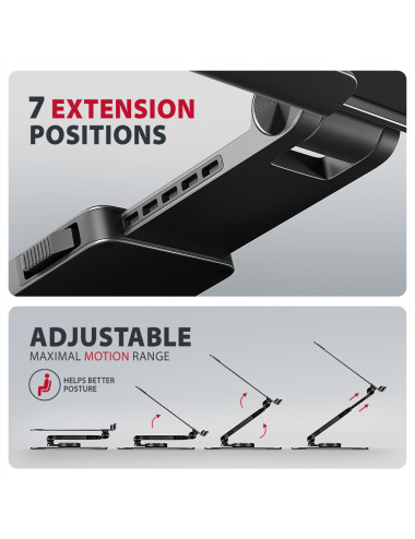 AXAGON STND-LRB stand with 360 rotation for laptops and tablets | Adjustable Height, Angle | 10-17.3 " | Maximum weight (capacit