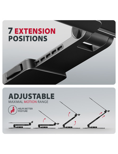 AXAGON STND-LRB stand with 360 rotation for laptops and tablets | Adjustable Height, Angle | 10-17.3 " | Maximum weight (capacit