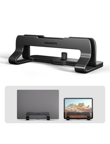 AXAGON STND-VB vertical stand for laptops and tablets | Adjustable width | 10-17.3 " | Black