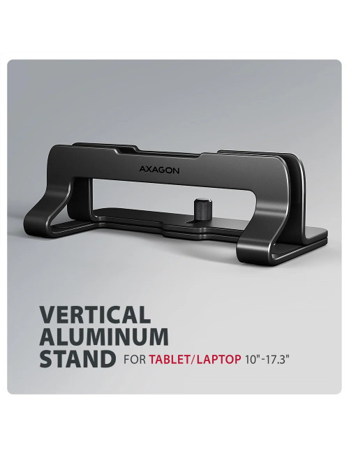 AXAGON STND-VB vertical stand for laptops and tablets | Adjustable width | 10-17.3 " | Black