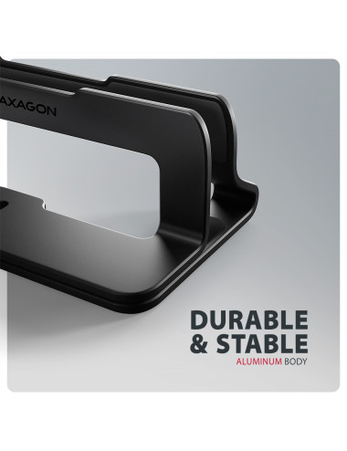 AXAGON STND-VB vertical stand for laptops and tablets | Adjustable width | 10-17.3 " | Black