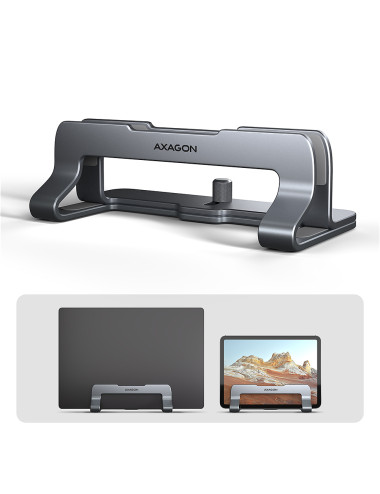 AXAGON STND-VG vertical stand for laptops and tablets | Adjustable width | 10-17.3 " | Grey