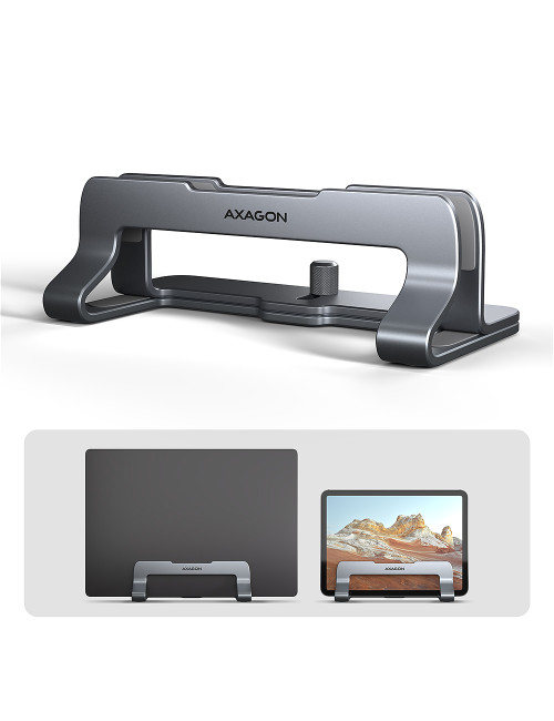 AXAGON STND-VG vertical stand for laptops and tablets | Adjustable width | 10-17.3 " | Grey