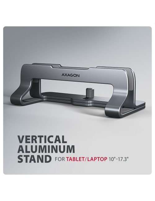 AXAGON STND-VG vertical stand for laptops and tablets | Adjustable width | 10-17.3 " | Grey