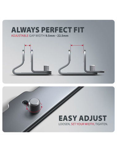 AXAGON STND-VG vertical stand for laptops and tablets | Adjustable width | 10-17.3 " | Grey