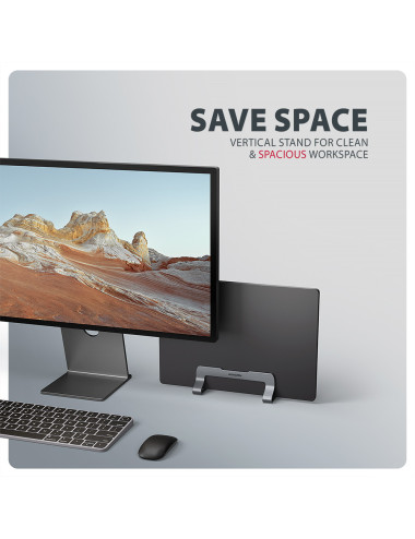AXAGON STND-VG vertical stand for laptops and tablets | Adjustable width | 10-17.3 " | Grey