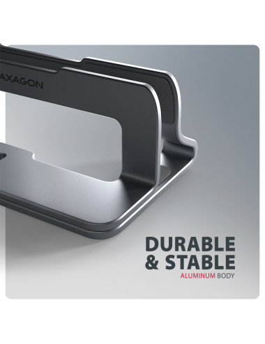 AXAGON STND-VG vertical stand for laptops and tablets | Adjustable width | 10-17.3 " | Grey
