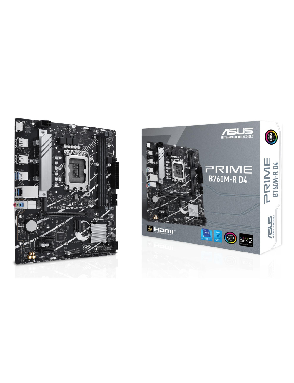 Mainboard|ASUS|Intel B760 Express|LGA1700|Micro-ATX|Memory DDR4|Memory slots 2|2xPCI-Express 4.0 1x|1xPCI-Express 4.0 16x|2xM.2|