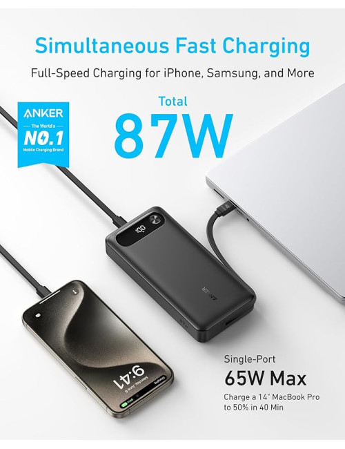 Anker Power Bank 65W | A1383H11 | 20000 mAh | Black