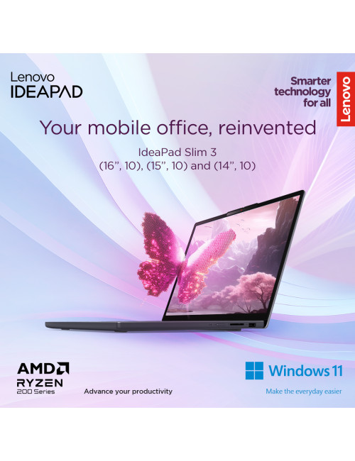 Lenovo IdeaPad Slim 3 15AMN8 | Arctic Grey | 15.6 " | TN | FHD | 1920 x 1080 pixels | Anti-glare | AMD Ryzen 3 | 7320U | 16 GB |