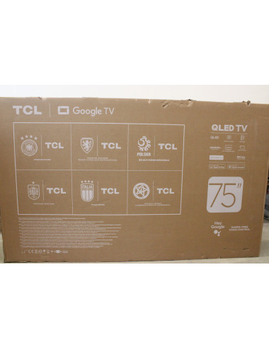 SALE OUT. TCL 4K QLED TV | 75T8C | 75 | Smart TV | Google TV | Black | DAMAGED PACKAGING