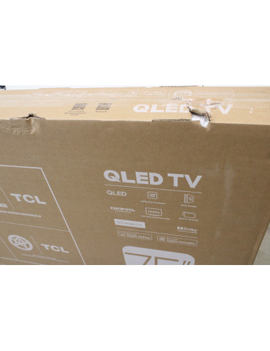 SALE OUT. TCL 4K QLED TV | 75T8C | 75 | Smart TV | Google TV | Black | DAMAGED PACKAGING