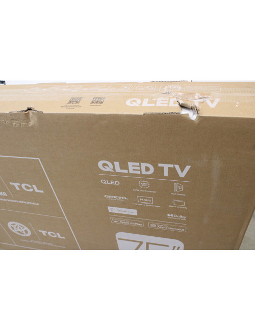 SALE OUT. TCL 4K QLED TV | 75T8C | 75 | Smart TV | Google TV | Black | DAMAGED PACKAGING