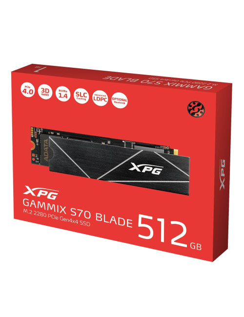 ADATA | XPG Gammix S70 BLADE | 512 GB | SSD form factor M.2 2280 | Solid-state drive interface PCIe Gen4x4 | Read speed 7400 MB/