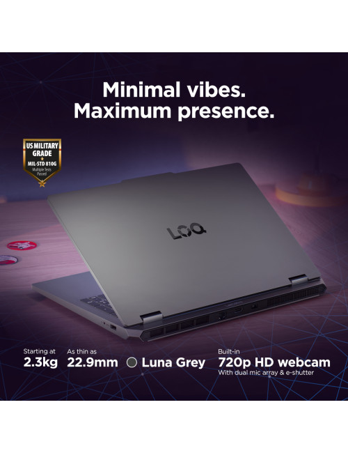 Lenovo LOQ Essential 15IRX11 | Luna Grey | 15.6 " | IPS | FHD | 1920 x 1080 pixels | Anti-glare | Intel Core i5 | i5-13450HX | 1